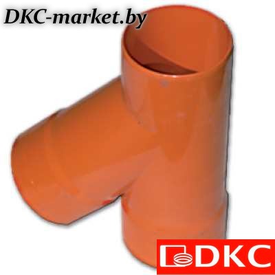 019075 Тройник для двустенных труб, 45 град., полипропилен, д.75мм