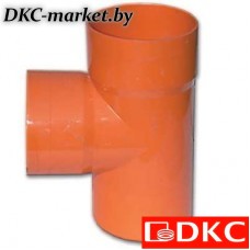 020075 Тройник для двустенных труб, 90 град., полипропилен, д.75мм