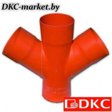 021063 Соединение для четырех двустенных труб, 45 град., полипропилен, д.63мм