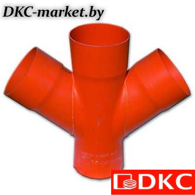 021063 Соединение для четырех двустенных труб, 45 град., полипропилен, д.63мм