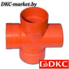 022125 Крестообразное соед. для двустенных труб, 90 град., полипропилен, д.125мм