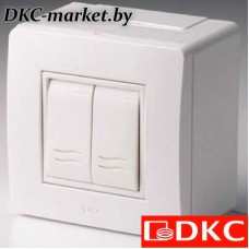 10001B Коробка в сборе с 2-клавишным выключателем, коричневая