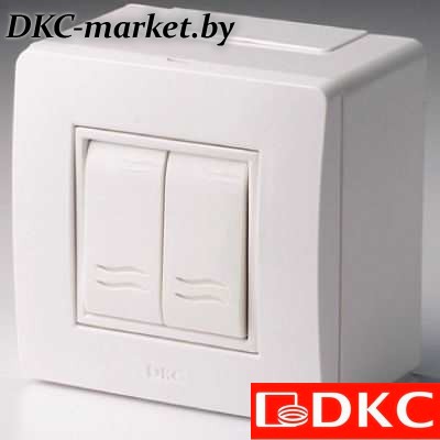 10001B Коробка в сборе с 2-клавишным выключателем, коричневая