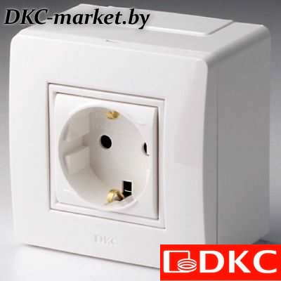 10482 Коробка в сборе с силовой розеткой, белая