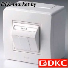 10665 Коробка в сборе с 1 розеткой RJ45, кат.5е (телефон / компьютер), белая