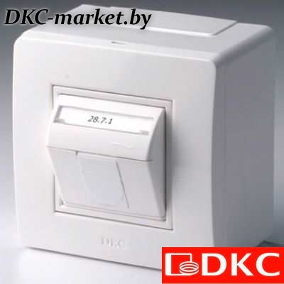 10665 Коробка в сборе с 1 розеткой RJ45, кат.5е (телефон / компьютер), белая