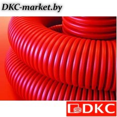 121975100 Двустенная труба ПНД гибкая для кабельной канализации д.75мм с протяжкой,SN10, в бухте 100м, цвет красный