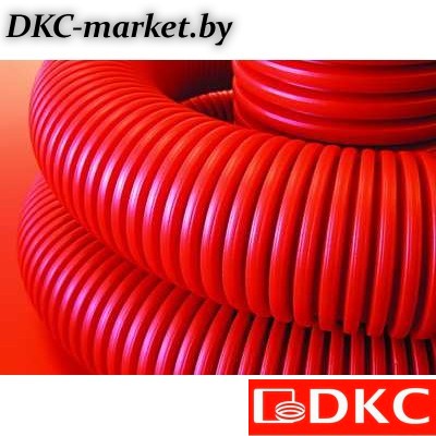 121975100 Двустенная труба ПНД гибкая для кабельной канализации д.75мм с протяжкой,SN10, в бухте 100м, цвет красный