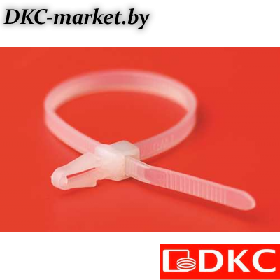 252205-M Хомут P6.6 с основанием, белый, 4,8x200