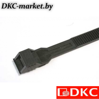 26501 Хомут P6.6 с плоским замком, черный, 9х200