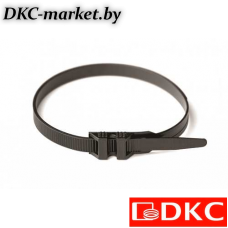 26503 Хомут P6.6 с плоским замком, черный, 9х380