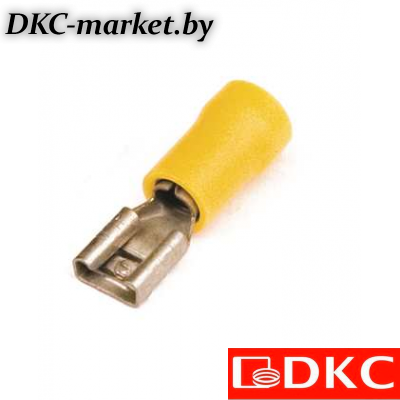 2C01P Наконечник плоский с изолир.фланцем (розетка) 2,5-6 кв.мм 4,8х0,8 мм (РПИ-М)