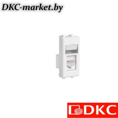 4400391 Компьютерная розетка RJ-45 модульная, кат.6 экран, "Avanti", "Белое облако", 1 модуль