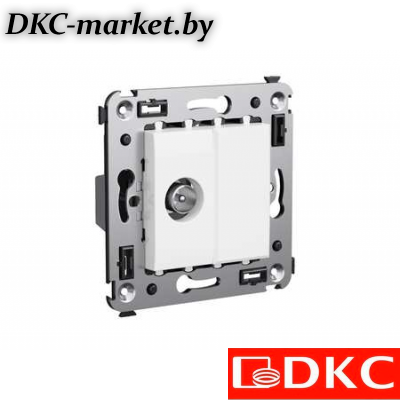 4400513 Розетка TV проходная в стену, "Avanti", "Белое облако"