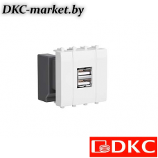 4400542 USB зарядное устройство модульное, "Avanti", "Белое облако", 2 модуля