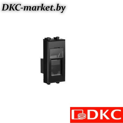 4402361 Компьютерная розетка RJ-45 модульная, кат.5е экран, "Avanti", "Черный квадрат", 1 модуль