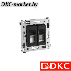 4402543 USB зарядное устройство в стену, "Avanti", "Черный квадрат"