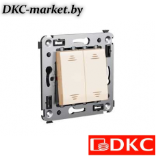 4405114 Переключатель двухклавишный в стену, "Avanti", "Ванильная дымка"