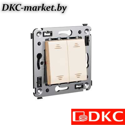 4405114 Переключатель двухклавишный в стену, "Avanti", "Ванильная дымка"