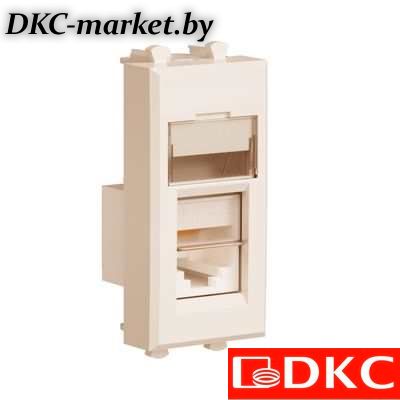 4405391 Компьютерная розетка RJ-45 модульная, кат.6 экран, "Avanti", "Ванильная дымка", 1 модуль