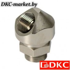 6028-40G Поворотный адаптер 45° M40x1,5, IP68/IP67, никелироованная латунь