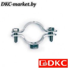 6040-P114 Хомут стальной 1"1/4 (38-44 мм) с приварной гайкой М8, оцинкованный