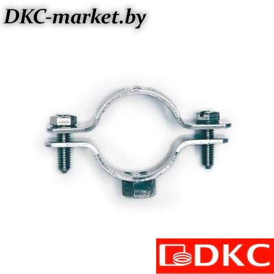 6040-P114 Хомут стальной 1"1/4 (38-44 мм) с приварной гайкой М8, оцинкованный