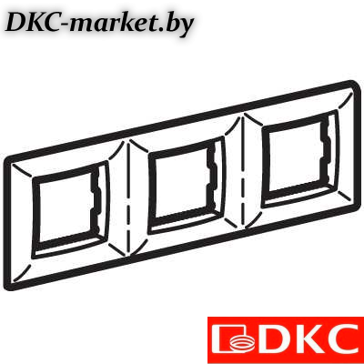 75013B Рамка на 2+2+2 модуля (трехместная), черная