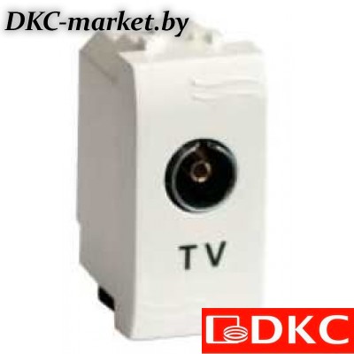 75721S TV розетка с согласующим сопротивлением (универсальная), слон. кость, 1мод.