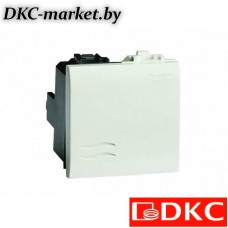 76022B Выключатель типа кнопка, белый, 2мод.