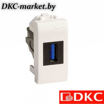 76300B USB 3.0 розетка, Brava, белая, 1 мод.