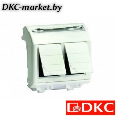 76653B Ком.роз. двойная RJ45 кат.6A, 8P8C, Brava, белая, 2мод