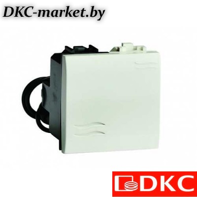 77022NL Выключатель типа кнопка с подсветкой, черный, 2мод.