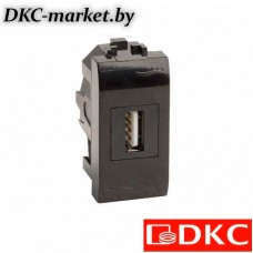 77200N USB 2.0 розетка, Brava, черная, 1 мод.
