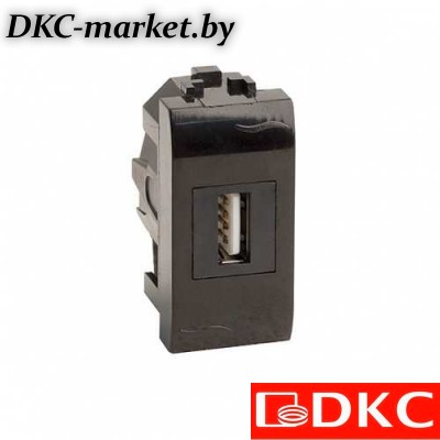 77200N USB 2.0 розетка, Brava, черная, 1 мод.