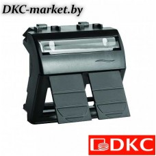 77614N Адаптер для двух информационных разъемов Keystone, черный, 2мод.