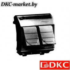 77653N Ком.роз. двойная RJ45 кат.6A, 8P8C, Brava, черн., 2мод