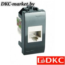 77654N Комп.роз. RJ45 кат.5e, Brava, черн., 1мод