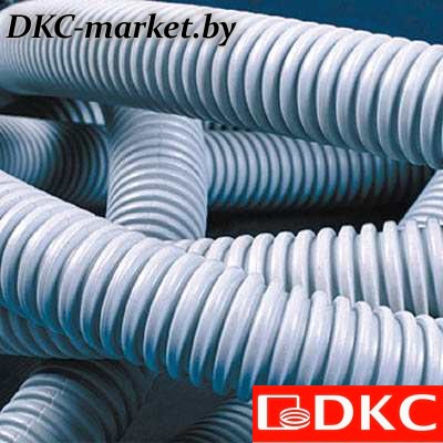 91950 Труба ПВХ гибкая гофр. д.50мм, лёгкая с протяжкой, 15м, цвет серый