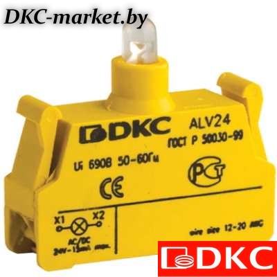 ALV12 Контактный блок с клеммным безвинтовым зажимом со светодиодом на 12В