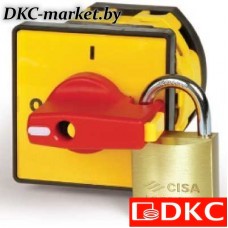 AZ0401 Желт.площадка и красн.ручка под замок, 48х48, на винты