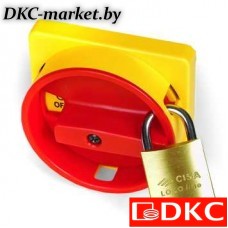 AZ6601 Желтая площадка 67х67 - красная ручка B64  22мм  с замком для серии А