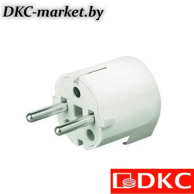 DIS13083N Вилка кабельная, бытовая с боковым вводом кабеля. Черная. IP20 16А 2P+E 230В