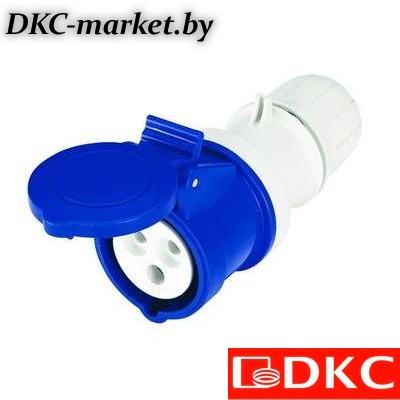 DIS3133243F Розетка кабельная с безвинтовыми клеммами IP44 32A 2P+E 230В