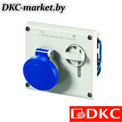 DIS4001683 Розетка панельная с механической блокировкой и верхним расположением разъема IP44 16А 2P+E 230В
