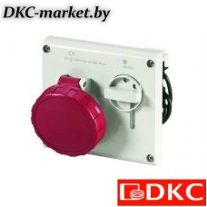 DIS4053287 Розетка панельная с механической блокировкой и верхним расположением разъема IP67 32А 3P+E+N 400В
