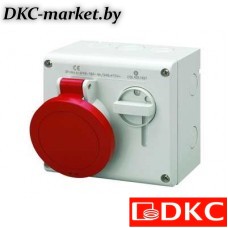 DIS5003283 Розетка настенная с механической блокировкой и верхним расположением разъема IP44 32А 2P+E 230В
