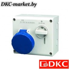 DIS5053286 Розетка настенная с механической блокировкой и верхним расположением разъема IP67 32А 3P+E 400В