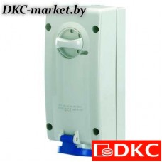 DIS5603283 Розетка настенная с механической блокировкой и боковым расположением разъема IP44 32А 2P+E 230В