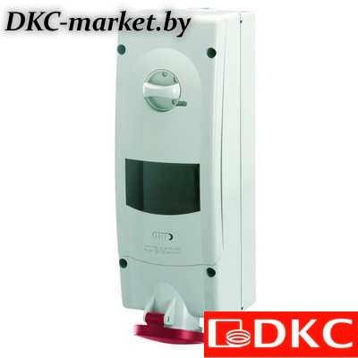 DIS5671683R Розетка с механической блокировкой и предустановленным модульным оборудованием. 2P+E, 16А (УЗО 25А, 30 мА), IP44